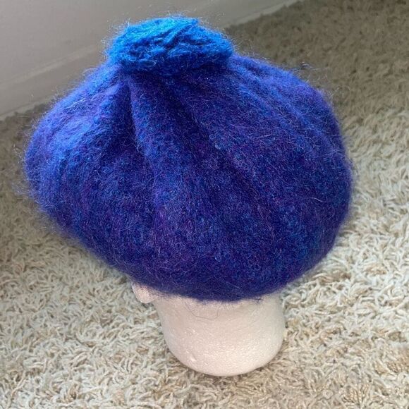Vintage Cushendale Beret Tam Cap Mohair and Wool Women’s Blue/Purple Fitted Dead main image 6